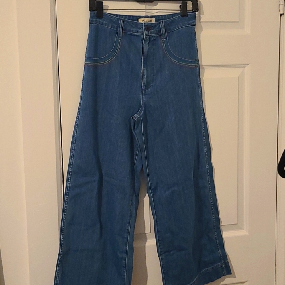 Madewell Emmett Wide-Leg Crop Jeans: Rainbow Stitched Edition